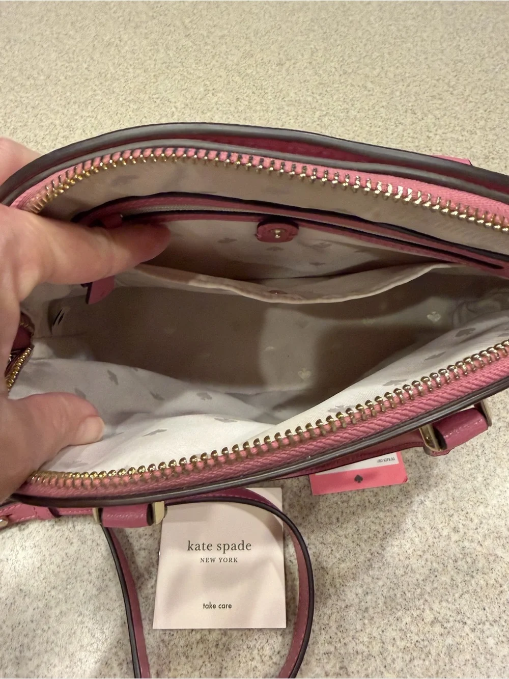 kate spade blustery pink “SylviaPebbled  medium Dome Satchel w/ Removable Strap